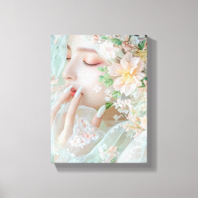 Toile Feline Woman - Art numérique élégant (Recto)