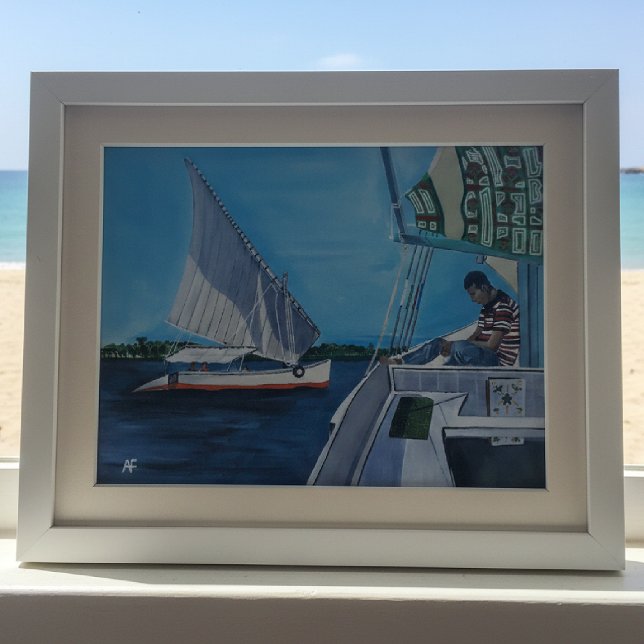 Toile Feluccas sur le Nil Peinture d'Alfred Fox (Créateur téléchargé)