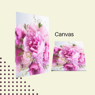 Toile Feminine Bouquet Pink Peonies Florales