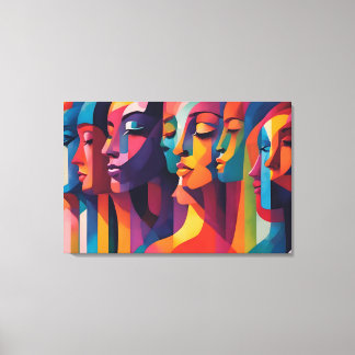Toile Féminisme, concept artistique abstrait de la femme