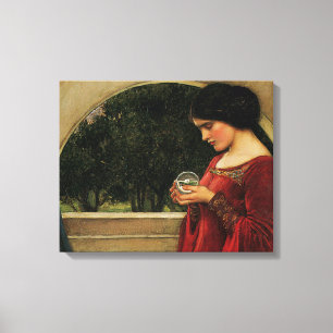 Toile Femme à la boule de cristal, peinture de Waterhous