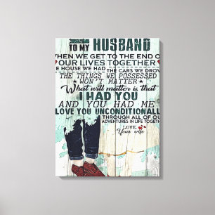 Toile Femme À Mon Mari Cadeau À la lettre au mari
