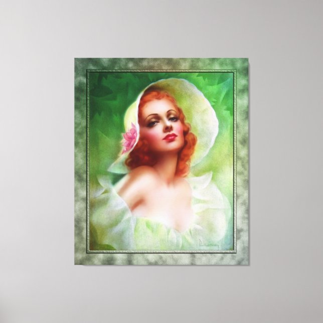 Toile Femme à tête rouge par Pearl Frush Brudon (Recto)