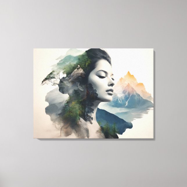 Toile Femme art double exposition (Recto)