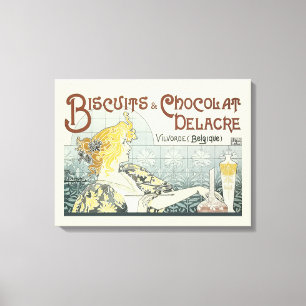 Toile Femme Art Nouveau au Chocolat