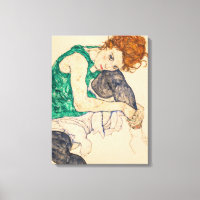 Femme assise avec genou, 1917 par Egon Schiele