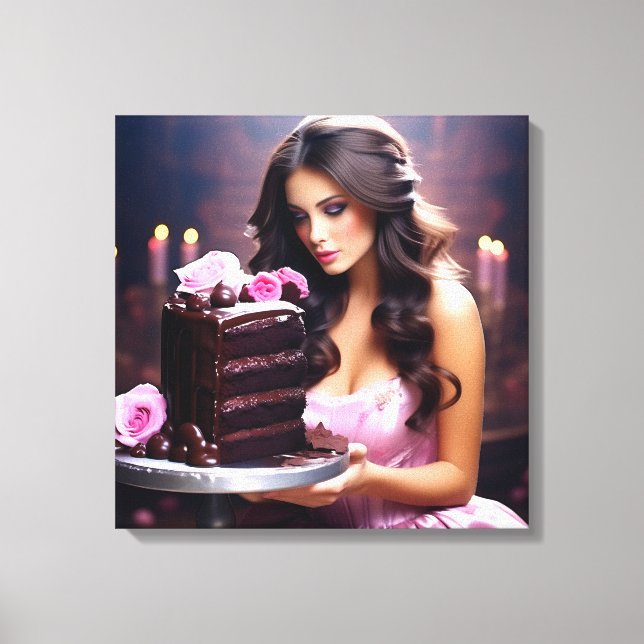 Toile Femme au gâteau au chocolat (Recto)