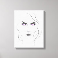 Femme aux yeux violets étranges Art en ligne minim