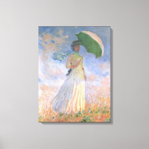 Toile Femme avec des beaux-arts de Monet de parasol