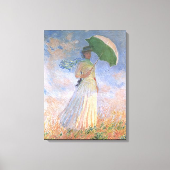 Toile Femme avec Parasol Monet Fine Art (Recto)