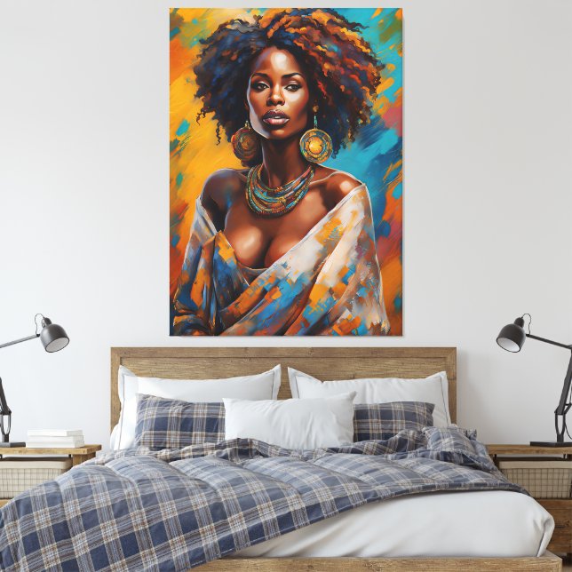 Toile Femme Boho dans l'expressive hippie Tournesol (Insitu(Chambre))
