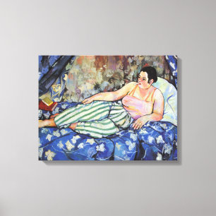 Toile Femme dans la chambre Bleue (par Suzanne Valadon)