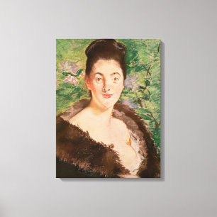 Toile Femme de Manet dans un manteau de fourrure
