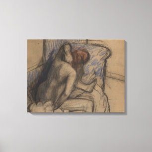 Toile Femme d'Edgar Degas   séchant ses cheveux