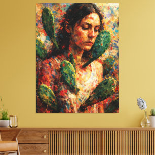 Toile Femme embrassant le figuier de Barbarie symbolique