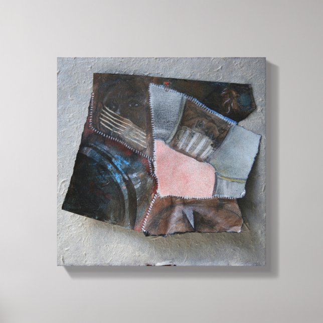 Toile Femme Face gratte les larmes Collage Canvas (Recto)