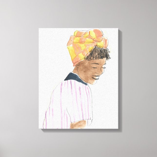 Toile Femme forte et belle souriante (Recto)