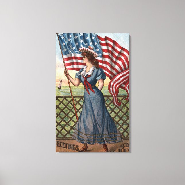 Toile Femme habillée patriotique (Recto)