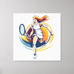 Toile femme jouant au tennis