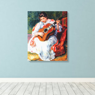 Toile Femme jouant de la guitare de Pierre Renoir