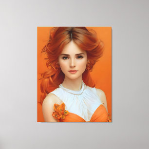 Toile Femme magnifique aux longs cheveux en mannequin de