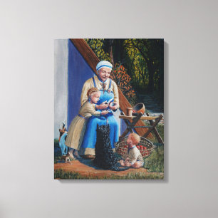 Toile Femme/mère/enfants viking — Chien écossais - chat
