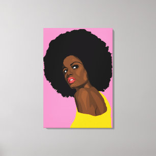 TOILE FEMME NOIRE AFRO ART IMPRIMER CANVAS STRETCHÉS