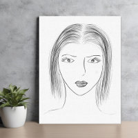 Femme noire et blanche, esquisse de visage pour mu