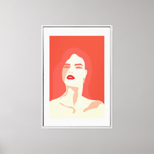 Toile Femme passionnée en rouge