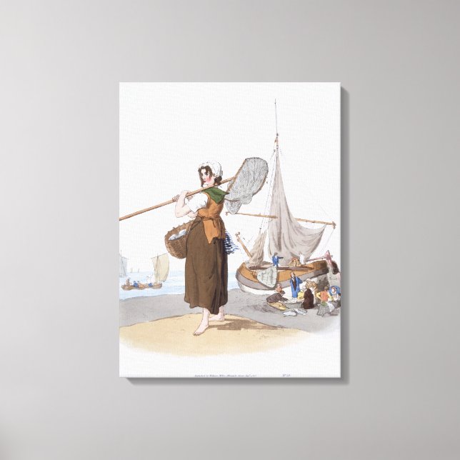 Toile Femme Shrimper, du 'Costume de Grande-Bretagne', (Recto)