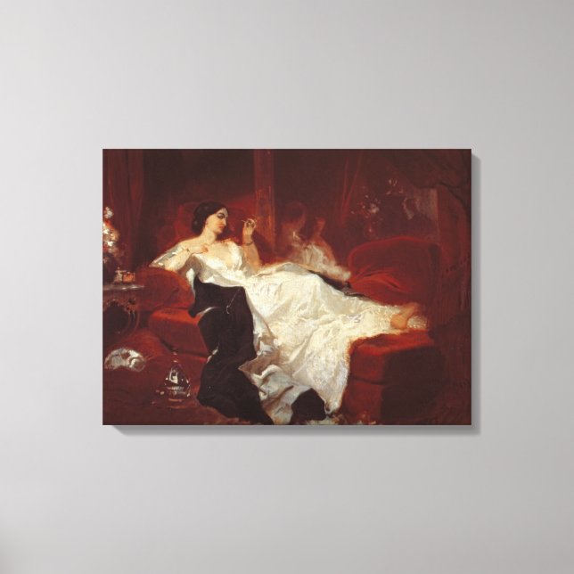 Toile Femme sur un canapé rouge (Recto)