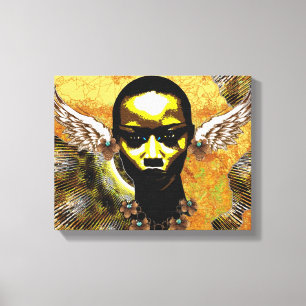 Toile Femme tribale africaine avec les oreilles à ailes