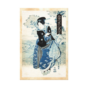 Toile Femme vintage japonaise fraîche de dame de geisha