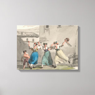 Toile Femmes combattant à Rome, Italie (Scène historique