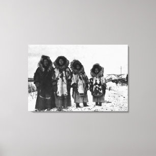 Toile Femmes esquimaudes en photographie de l'Alaska