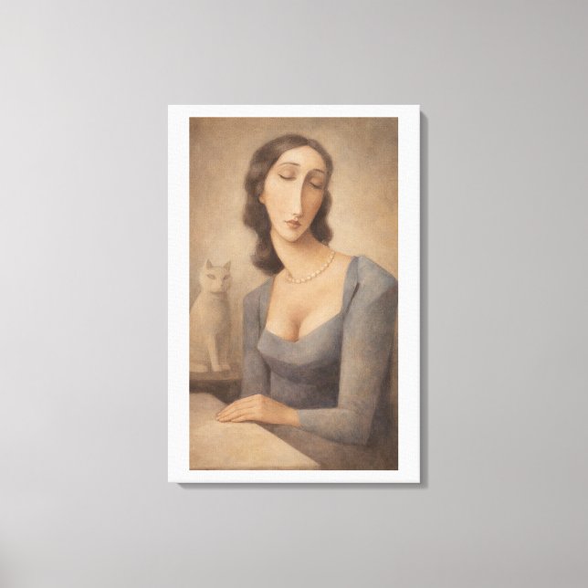 Toile Femmes sereines avec son chat (Recto)