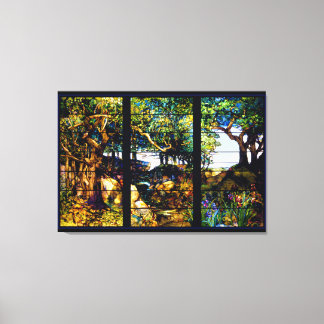 Toile Fenêtre en verre tendu du paysage Tiffany