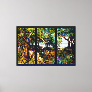 Toile Fenêtre en verre tendu du paysage Tiffany