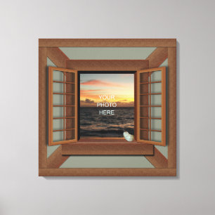 Toile Fenêtre Faux Avec Coquillage Personnalisé Canvas A