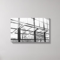 Fenêtres d'entrepôt, photo noir et blanc (toile)