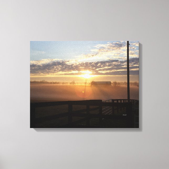 Toile Ferme de Chevaux Misty Kentucky Sunrise (Recto)