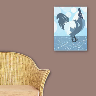 Toile Ferme de coq Oiseau Printemps Cuisine Turquoise-Bl