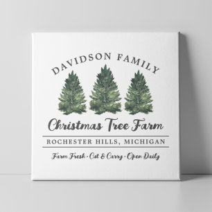 Toile Ferme de Noël familiale personnalisée Fêtes de fin