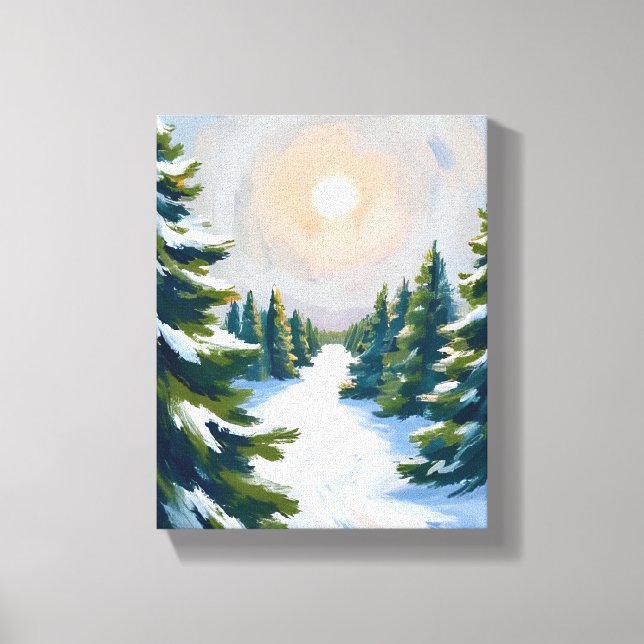 Toile Ferme de sapins de Noël aquarelle (Recto)