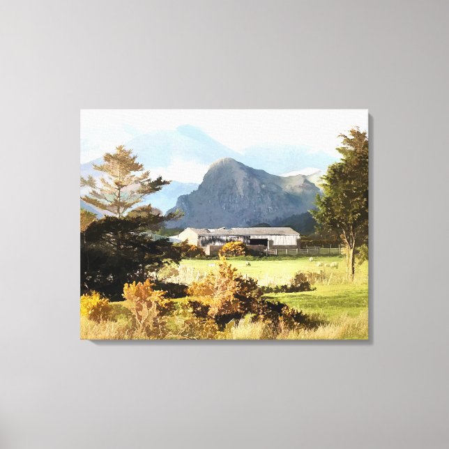 TOILE FERME ET MONTAGNES GALLOISES (Recto)