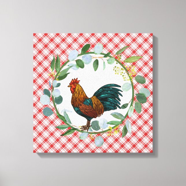 Toile Ferme Eucalyptus Wreath & Rooster (Recto)