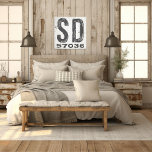 Toile Ferme Rustic State Code postal Dakota du Sud<br><div class="desc">Ce panneau rustique est une façon simple de montrer votre amour pour la maison. Le code postal peut être personnalisé avec n'importe quel code postal dans l'état. Fait un grand cadeau. Créé par Simply Farmhouse Press.</div>