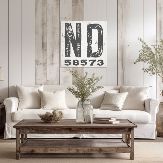 Toile Ferme Rustic State Code postal North Dakota (Créateur téléchargé)