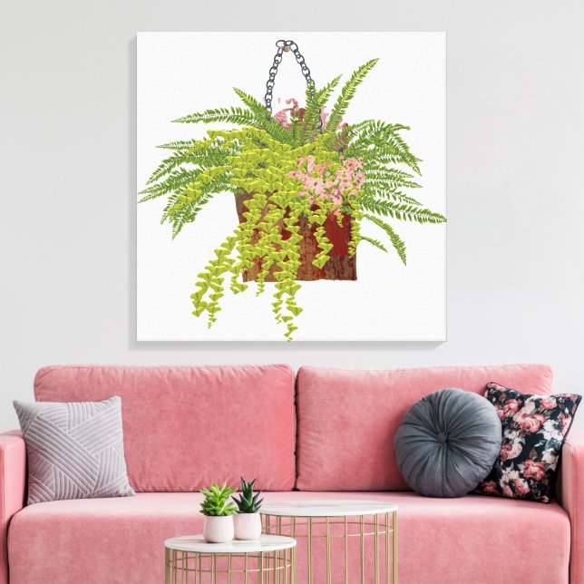 Toile Fern Ivy Hanging Plant Botanical Illustration Art  (Insitu(Salon))