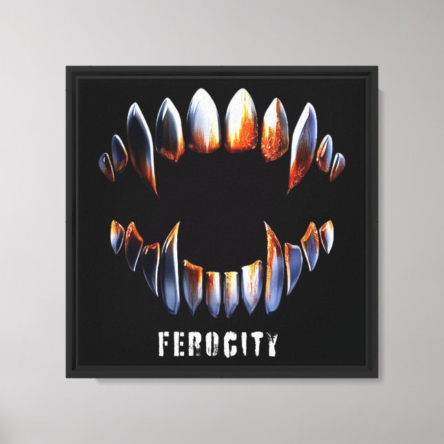 Toile Ferocity Vampire Fangs Grunge Art gothique (Recto)